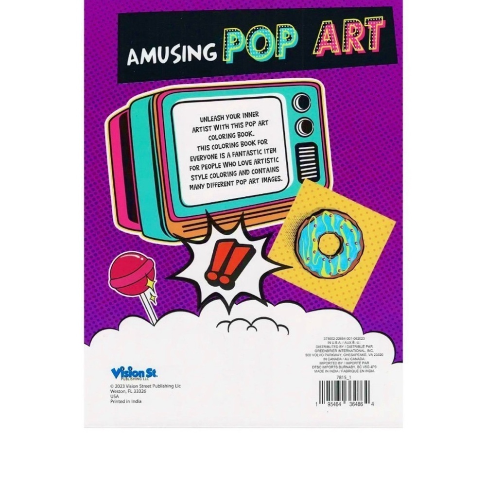 🌸 AMUSING POP ART COLORING BOOK 🌸 - Picture 2 of 5